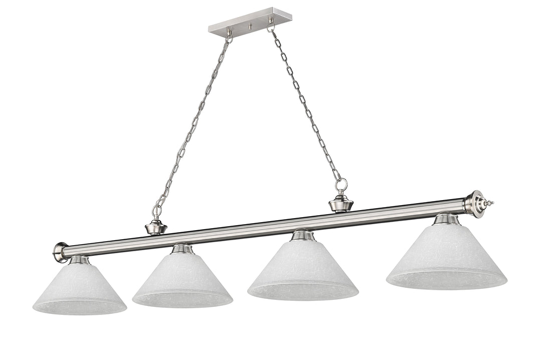 Billiard Z-Lite 2306-4BN-AWL14 Brushed Nickel Cordon 4 Light Billiard Z-Lite