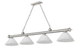 Billiard Z-Lite 2306-4BN-AWL14 Brushed Nickel Cordon 4 Light Billiard Z-Lite