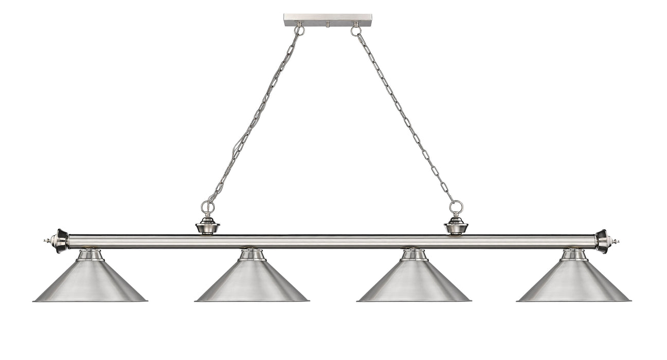 Billiard Z-Lite 2306-4BN-BN15 Brushed Nickel Cordon 4 Light Billiard Z-Lite