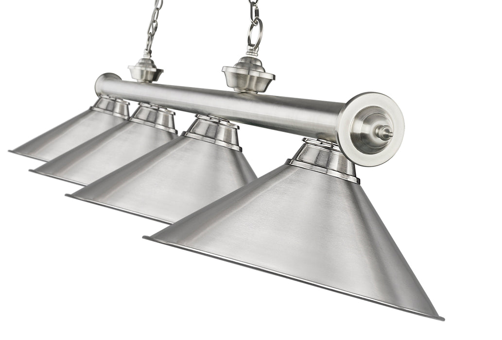 Billiard Z-Lite 2306-4BN-BN15 Brushed Nickel Cordon 4 Light Billiard Z-Lite