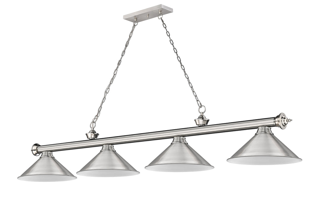 Billiard Z-Lite 2306-4BN-BN15 Brushed Nickel Cordon 4 Light Billiard Z-Lite
