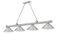 Billiard Z-Lite 2306-4BN-BN15 Brushed Nickel Cordon 4 Light Billiard Z-Lite