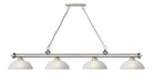 Billiard Z-Lite 2306-4BN-DWL14 Brushed Nickel Cordon 4 Light Billiard Z-Lite