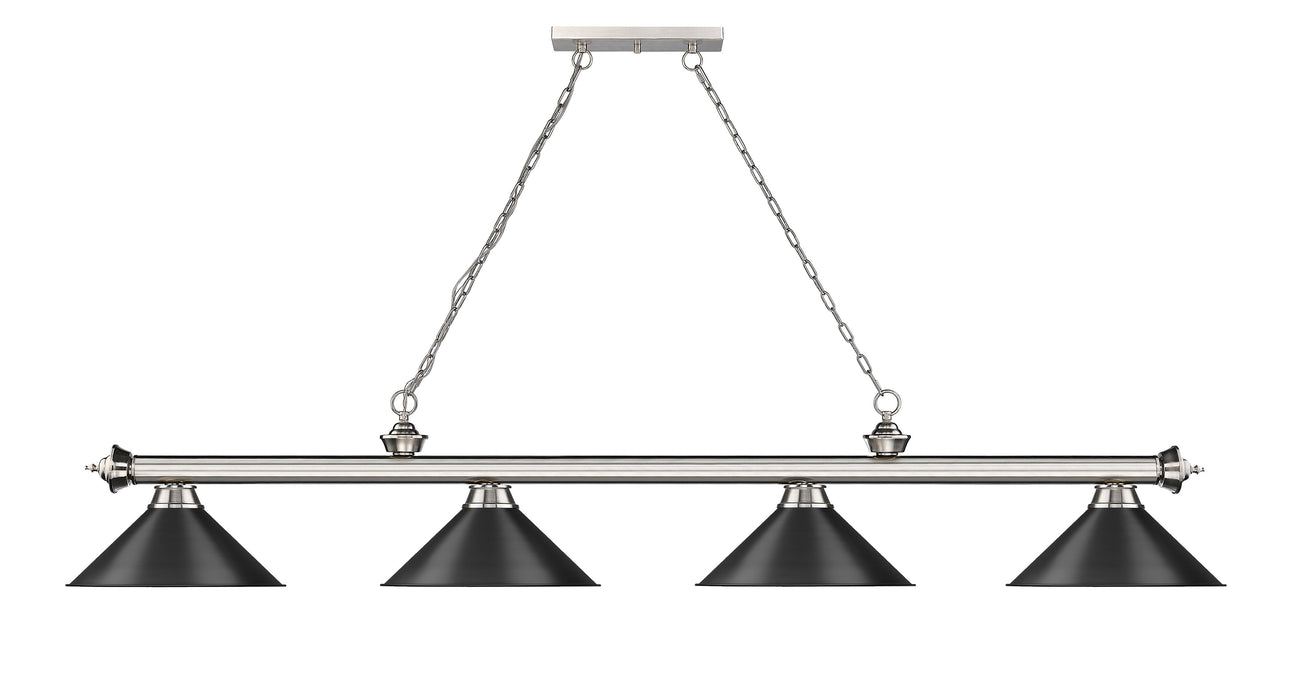 Billiard Z-Lite 2306-4BN-MB15 Brushed Nickel Cordon 4 Light Billiard Z-Lite
