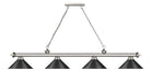 Billiard Z-Lite 2306-4BN-MB15 Brushed Nickel Cordon 4 Light Billiard Z-Lite