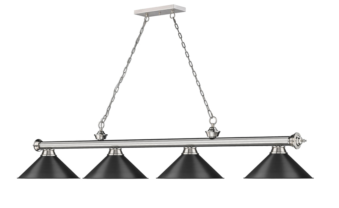 Billiard Z-Lite 2306-4BN-MB15 Brushed Nickel Cordon 4 Light Billiard Z-Lite