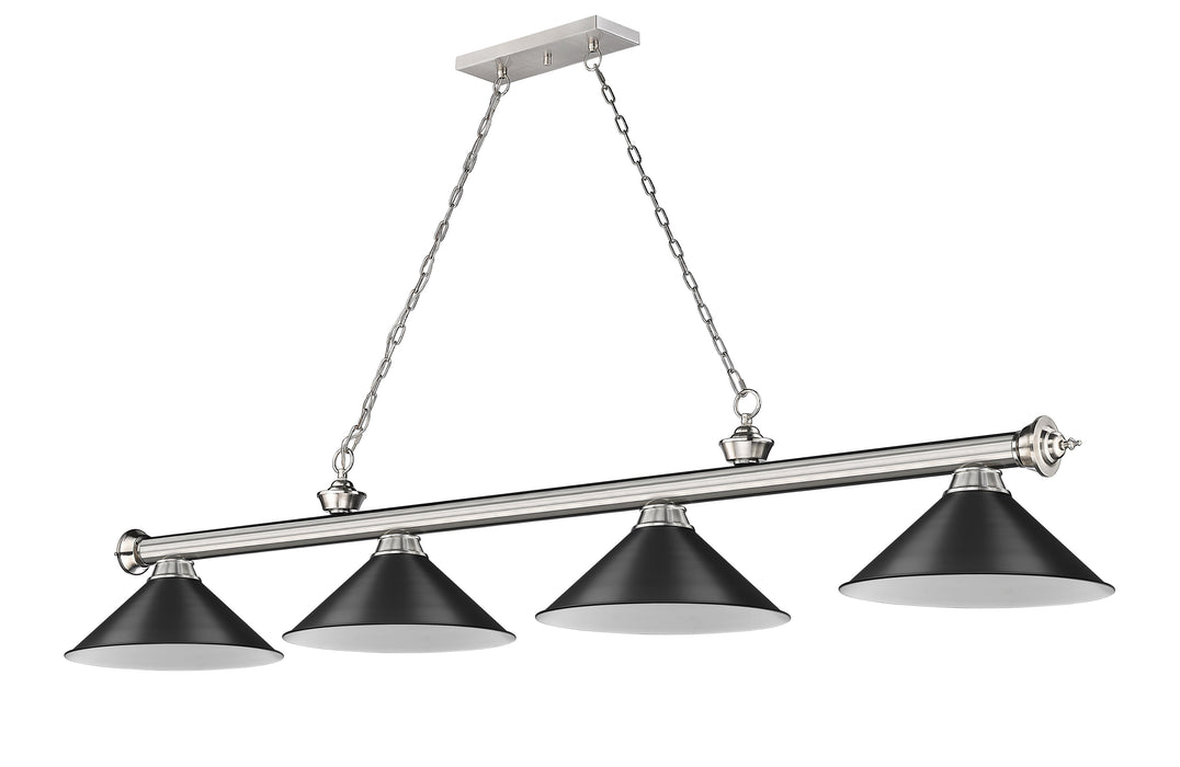 Billiard Z-Lite 2306-4BN-MB15 Brushed Nickel Cordon 4 Light Billiard Z-Lite