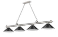 Billiard Z-Lite 2306-4BN-MB15 Brushed Nickel Cordon 4 Light Billiard Z-Lite