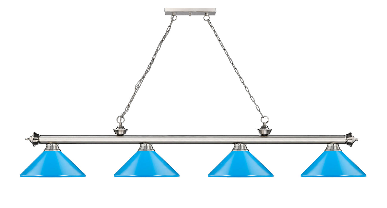 Billiard Z-Lite 2306-4BN-MEB Brushed Nickel Cordon 4 Light Billiard Z-Lite