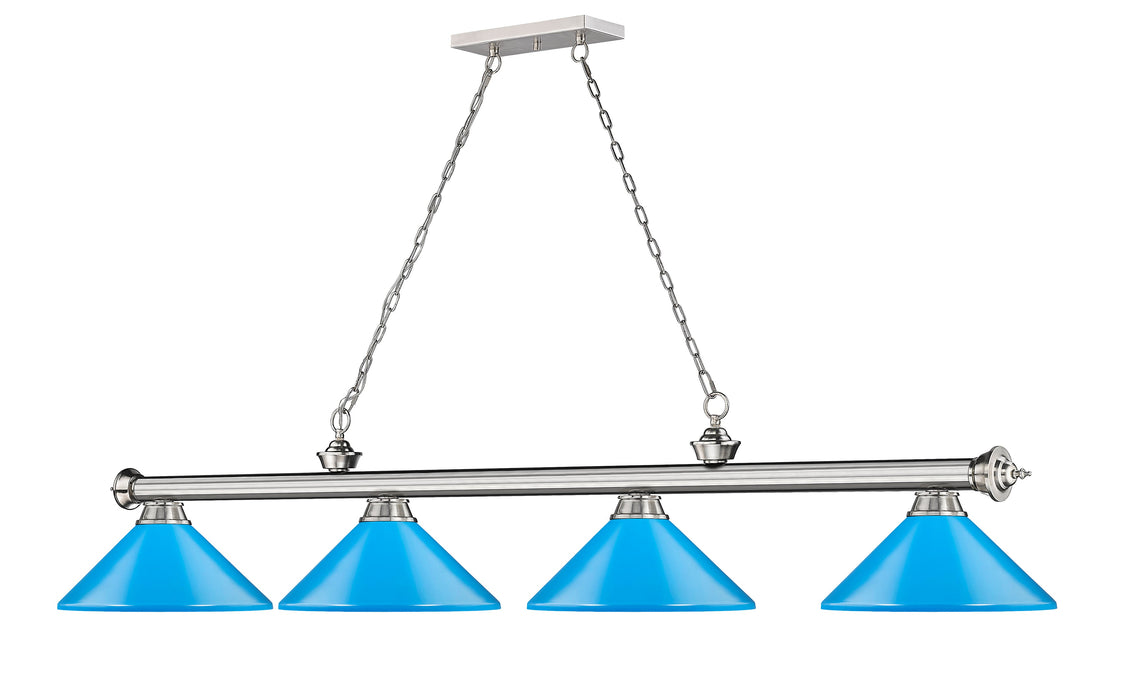 Billiard Z-Lite 2306-4BN-MEB Brushed Nickel Cordon 4 Light Billiard Z-Lite