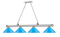 Billiard Z-Lite 2306-4BN-MEB Brushed Nickel Cordon 4 Light Billiard Z-Lite
