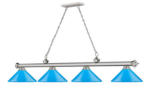Billiard Z-Lite 2306-4BN-MEB Brushed Nickel Cordon 4 Light Billiard Z-Lite