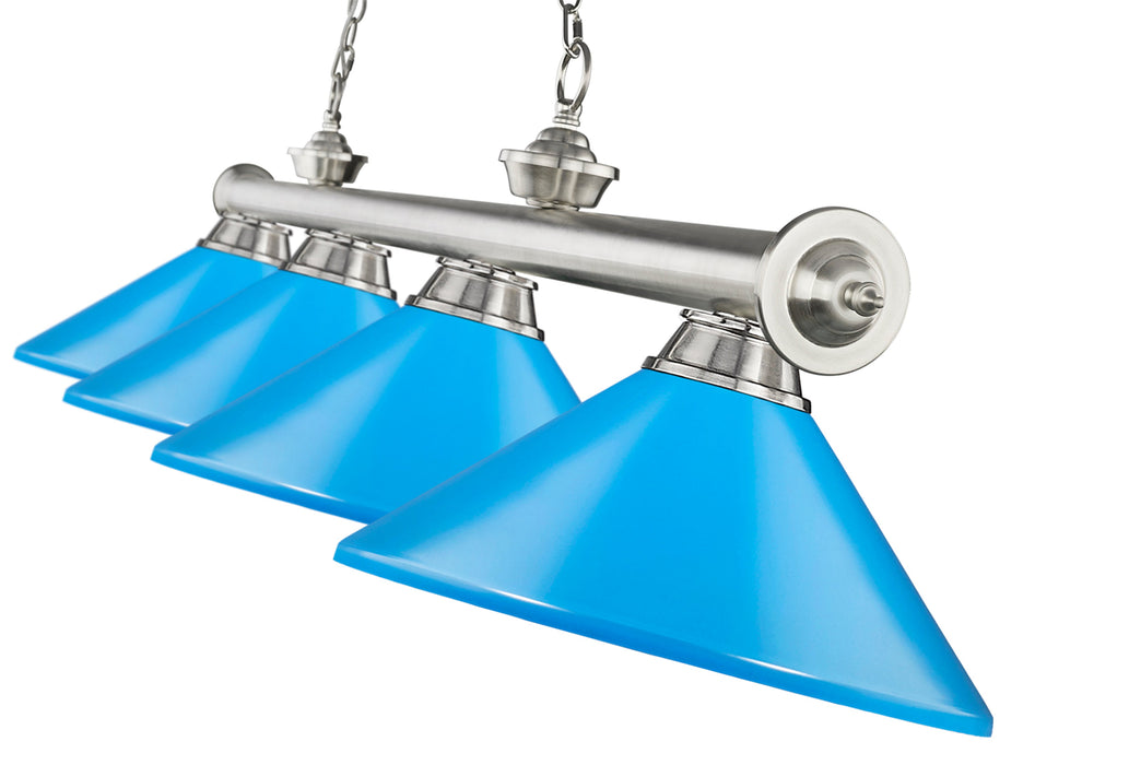 Billiard Z-Lite 2306-4BN-MEB Brushed Nickel Cordon 4 Light Billiard Z-Lite