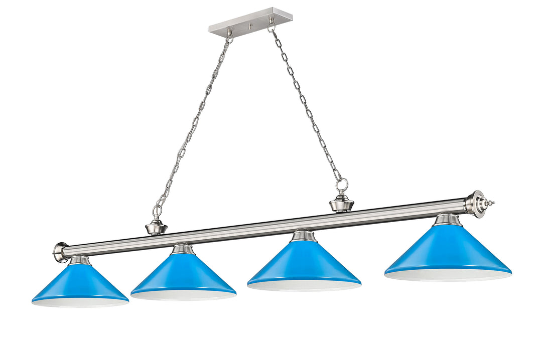 Billiard Z-Lite 2306-4BN-MEB Brushed Nickel Cordon 4 Light Billiard Z-Lite
