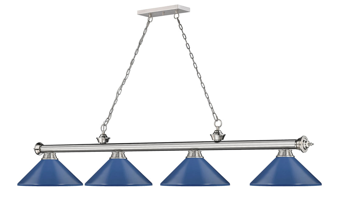 Billiard Z-Lite 2306-4BN-MNB Brushed Nickel Cordon 4 Light Billiard Z-Lite