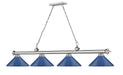 Billiard Z-Lite 2306-4BN-MNB Brushed Nickel Cordon 4 Light Billiard Z-Lite