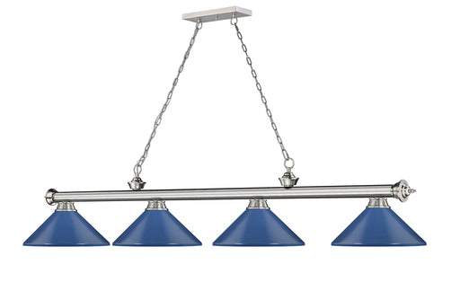 Billiard Z-Lite 2306-4BN-MNB Brushed Nickel Cordon 4 Light Billiard Z-Lite