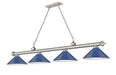 Billiard Z-Lite 2306-4BN-MNB Brushed Nickel Cordon 4 Light Billiard Z-Lite