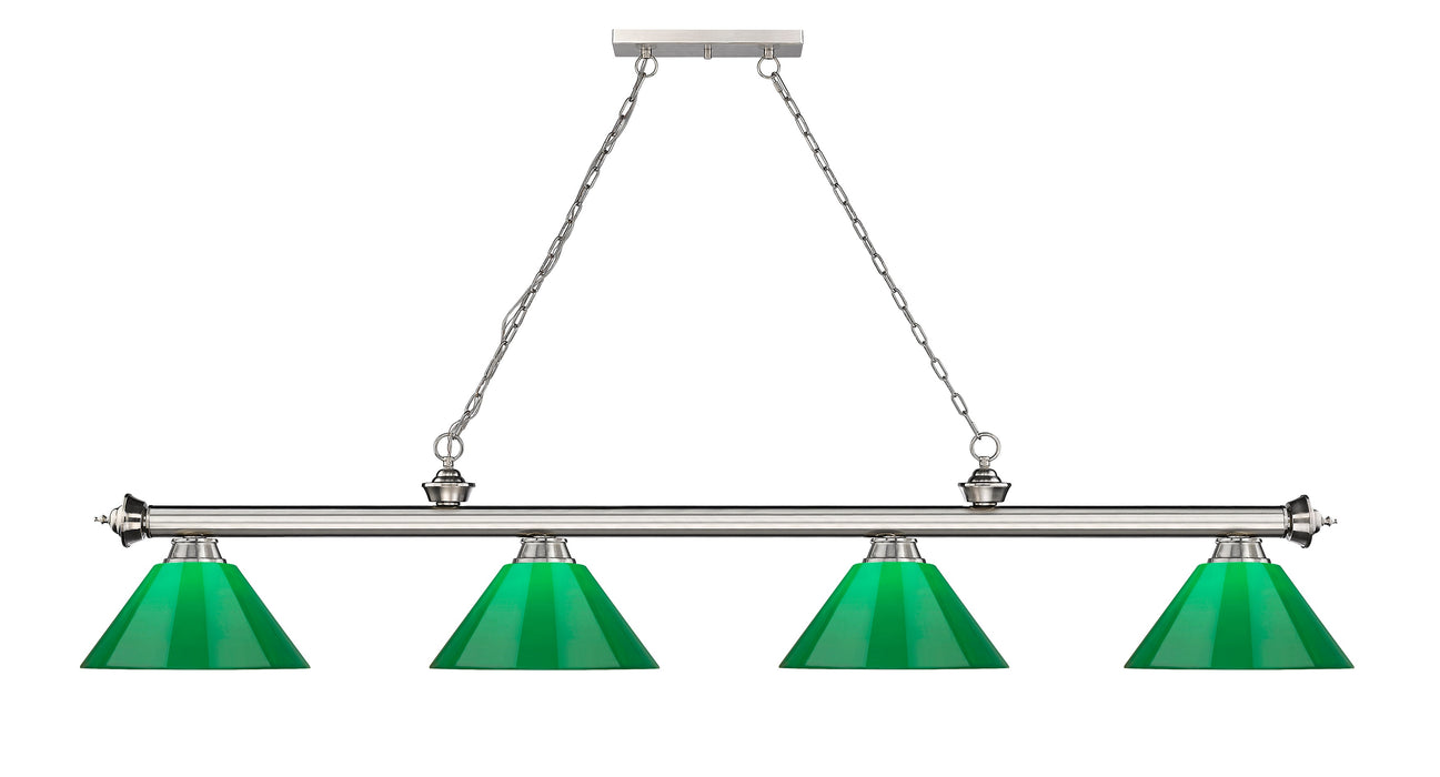 Billiard Z-Lite 2306-4BN-PGR Brushed Nickel Cordon 4 Light Billiard Z-Lite
