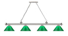 Billiard Z-Lite 2306-4BN-PGR Brushed Nickel Cordon 4 Light Billiard Z-Lite