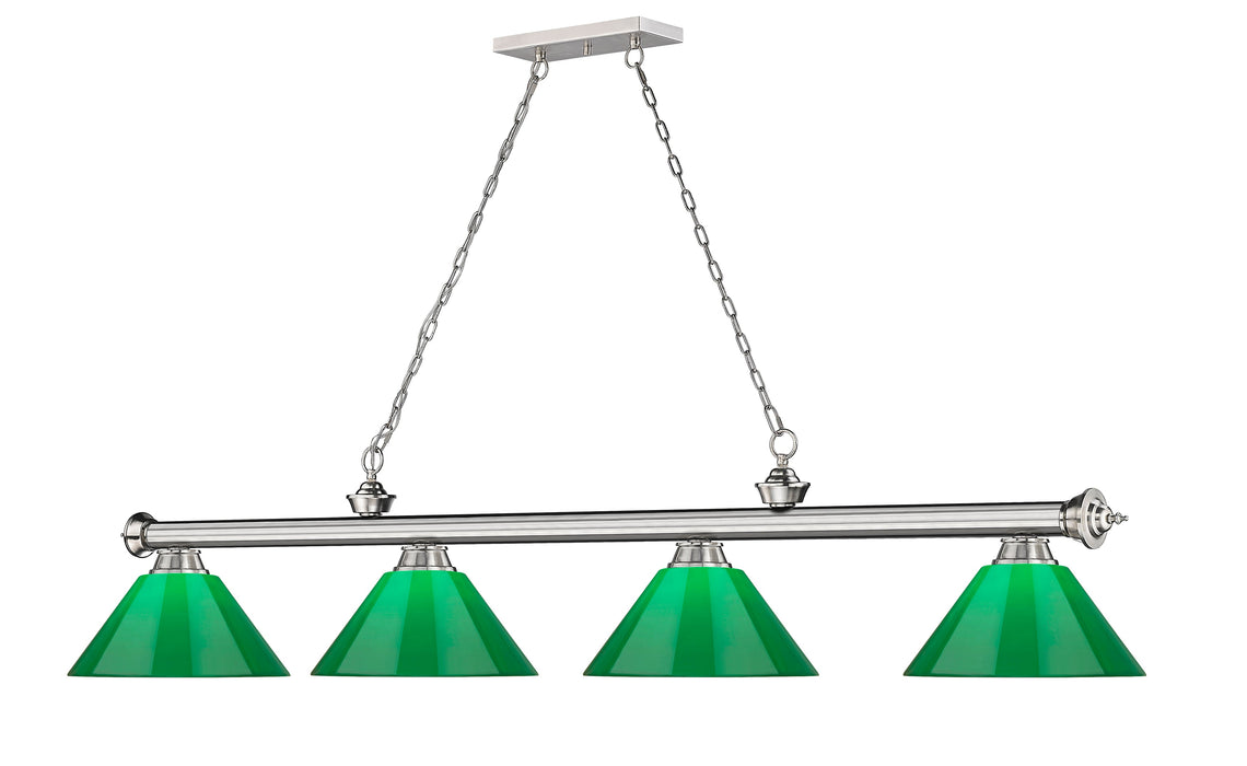 Billiard Z-Lite 2306-4BN-PGR Brushed Nickel Cordon 4 Light Billiard Z-Lite