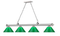 Billiard Z-Lite 2306-4BN-PGR Brushed Nickel Cordon 4 Light Billiard Z-Lite