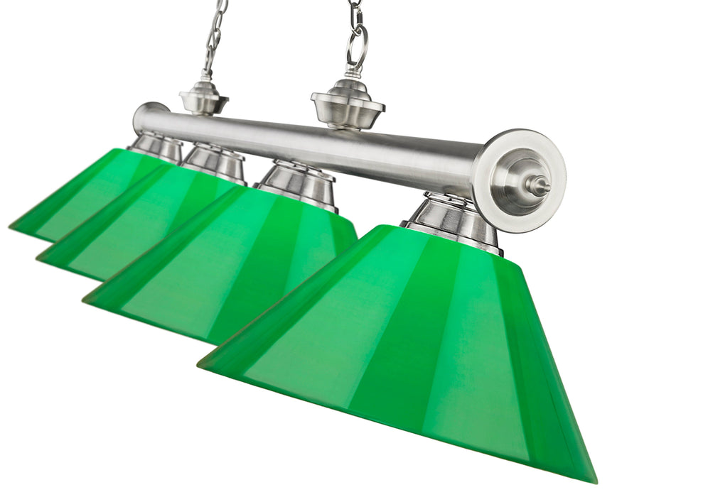 Billiard Z-Lite 2306-4BN-PGR Brushed Nickel Cordon 4 Light Billiard Z-Lite