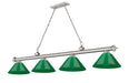 Billiard Z-Lite 2306-4BN-PGR Brushed Nickel Cordon 4 Light Billiard Z-Lite