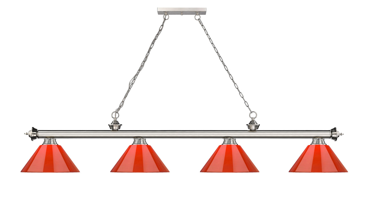 Billiard Z-Lite 2306-4BN-PRD Brushed Nickel Cordon 4 Light Billiard Z-Lite
