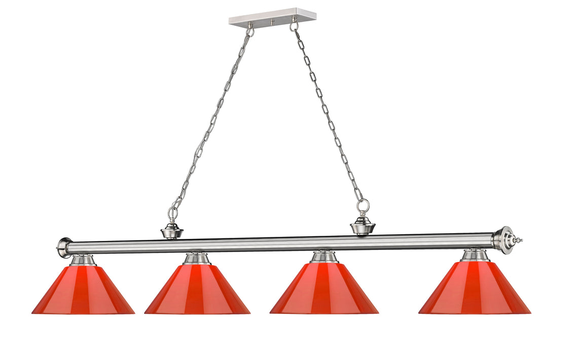 Billiard Z-Lite 2306-4BN-PRD Brushed Nickel Cordon 4 Light Billiard Z-Lite