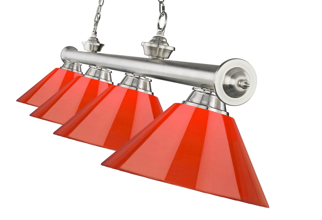 Billiard Z-Lite 2306-4BN-PRD Brushed Nickel Cordon 4 Light Billiard Z-Lite