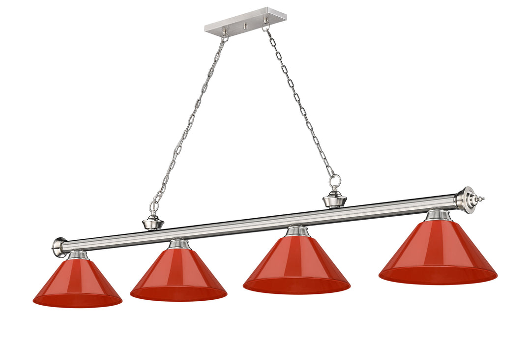 Billiard Z-Lite 2306-4BN-PRD Brushed Nickel Cordon 4 Light Billiard Z-Lite