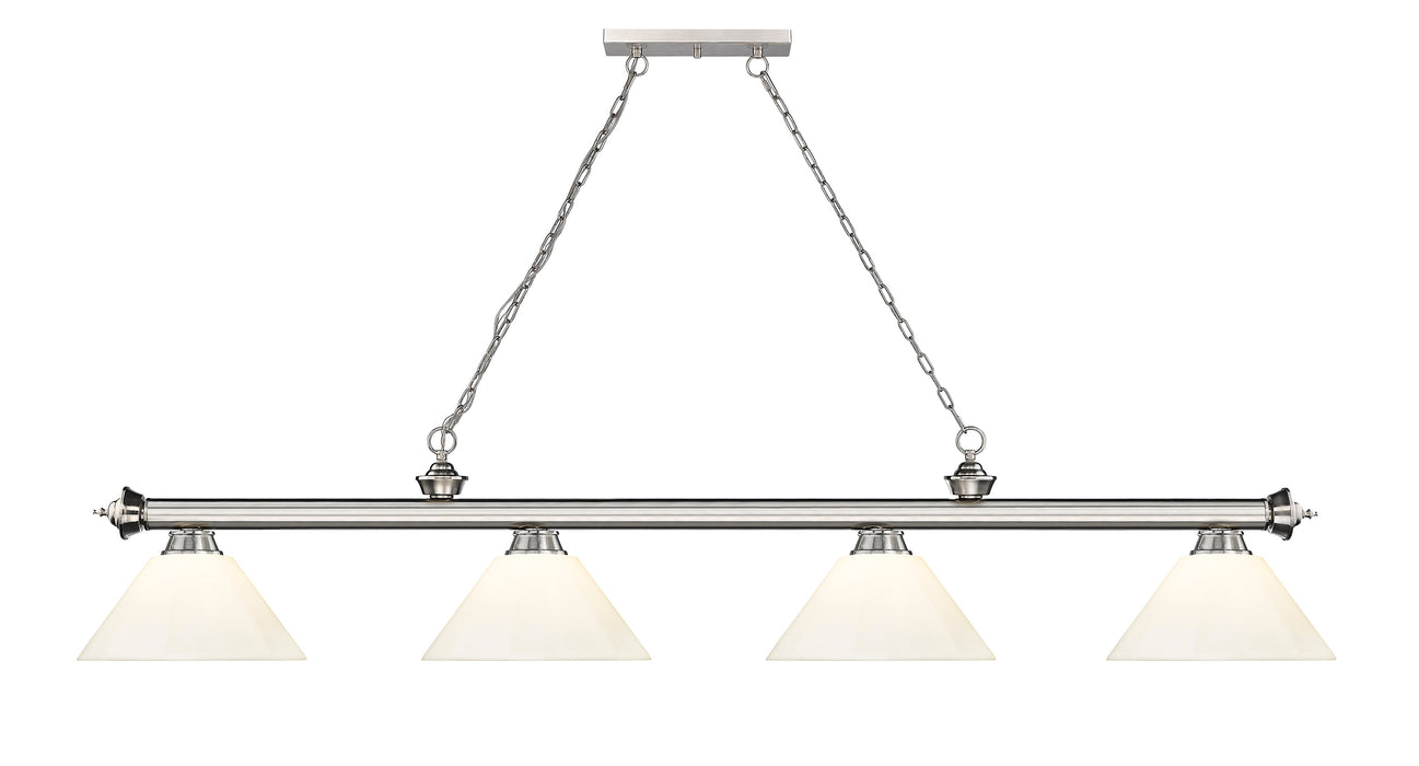 Billiard Z-Lite 2306-4BN-PWH Brushed Nickel Cordon 4 Light Billiard Z-Lite