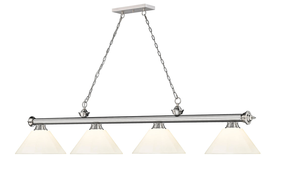 Billiard Z-Lite 2306-4BN-PWH Brushed Nickel Cordon 4 Light Billiard Z-Lite