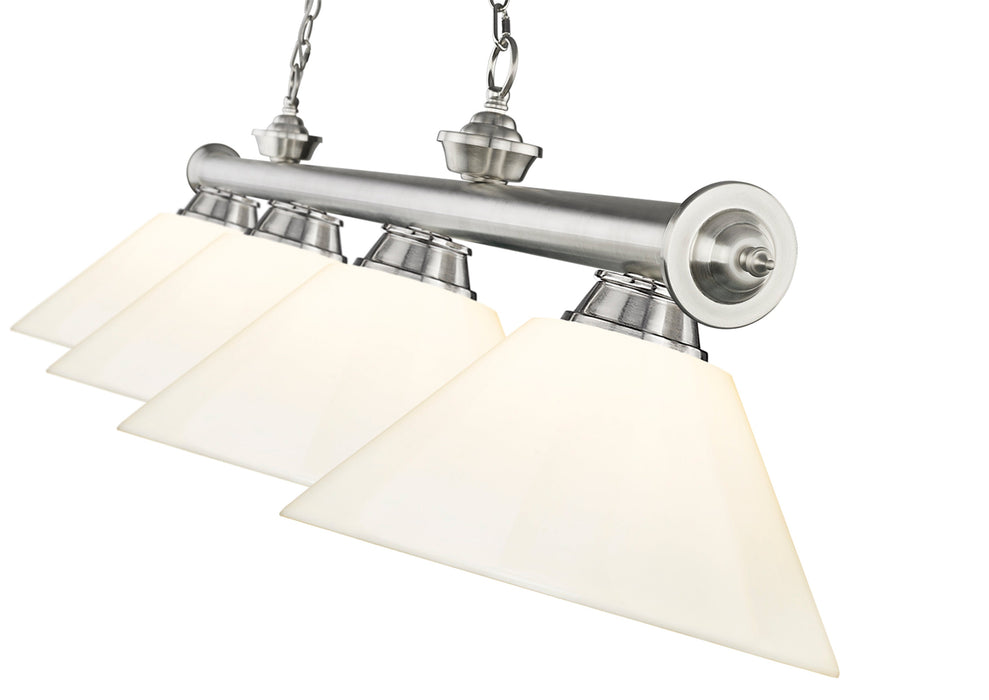 Billiard Z-Lite 2306-4BN-PWH Brushed Nickel Cordon 4 Light Billiard Z-Lite