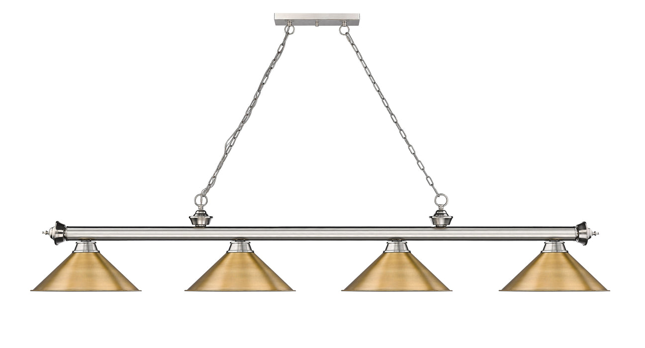 Billiard Z-Lite 2306-4BN-RB15 Brushed Nickel Cordon 4 Light Billiard Z-Lite