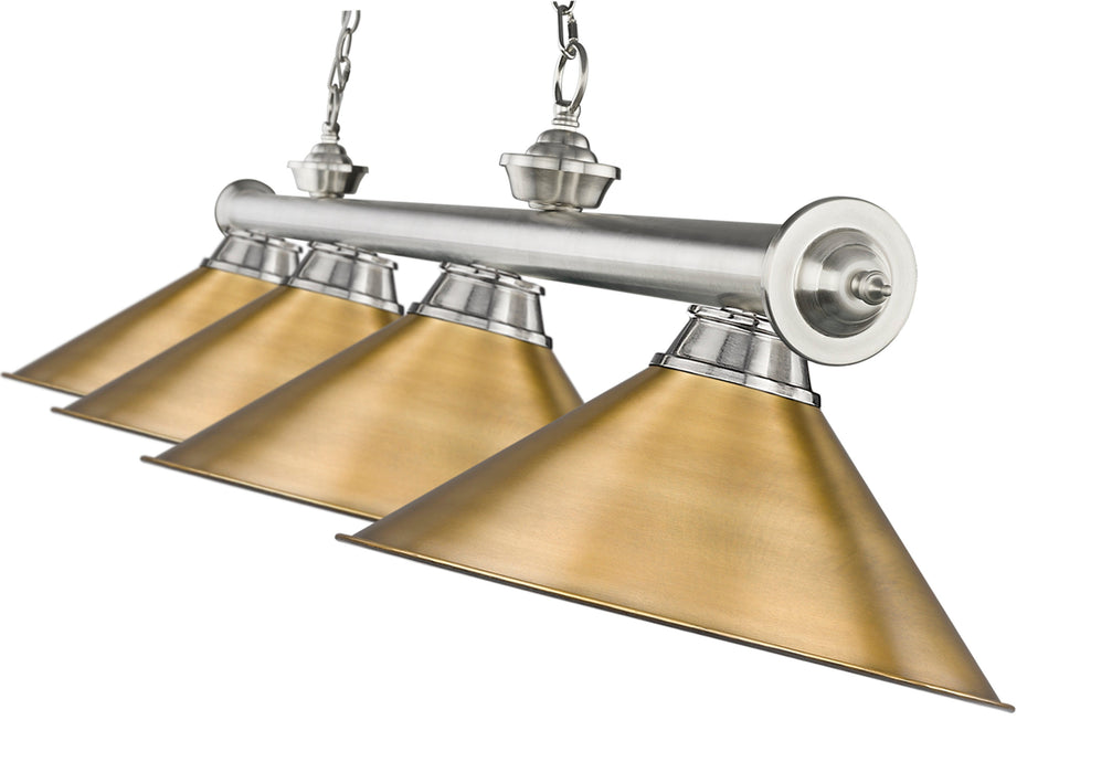 Billiard Z-Lite 2306-4BN-RB15 Brushed Nickel Cordon 4 Light Billiard Z-Lite