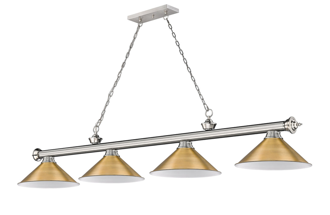 Billiard Z-Lite 2306-4BN-RB15 Brushed Nickel Cordon 4 Light Billiard Z-Lite