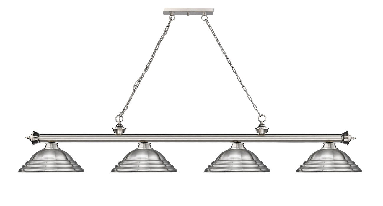Billiard Z-Lite 2306-4BN-SBN Brushed Nickel Cordon 4 Light Billiard Z-Lite