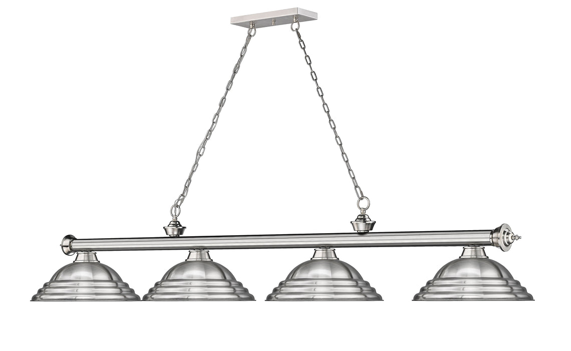 Billiard Z-Lite 2306-4BN-SBN Brushed Nickel Cordon 4 Light Billiard Z-Lite