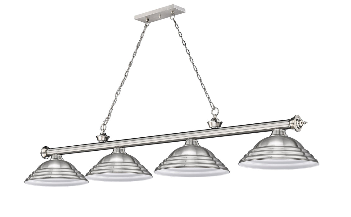 Billiard Z-Lite 2306-4BN-SBN Brushed Nickel Cordon 4 Light Billiard Z-Lite