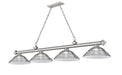 Billiard Z-Lite 2306-4BN-SBN Brushed Nickel Cordon 4 Light Billiard Z-Lite