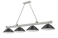 Billiard Z-Lite 2306-4BN-SMB Brushed Nickel Cordon 4 Light Billiard Z-Lite