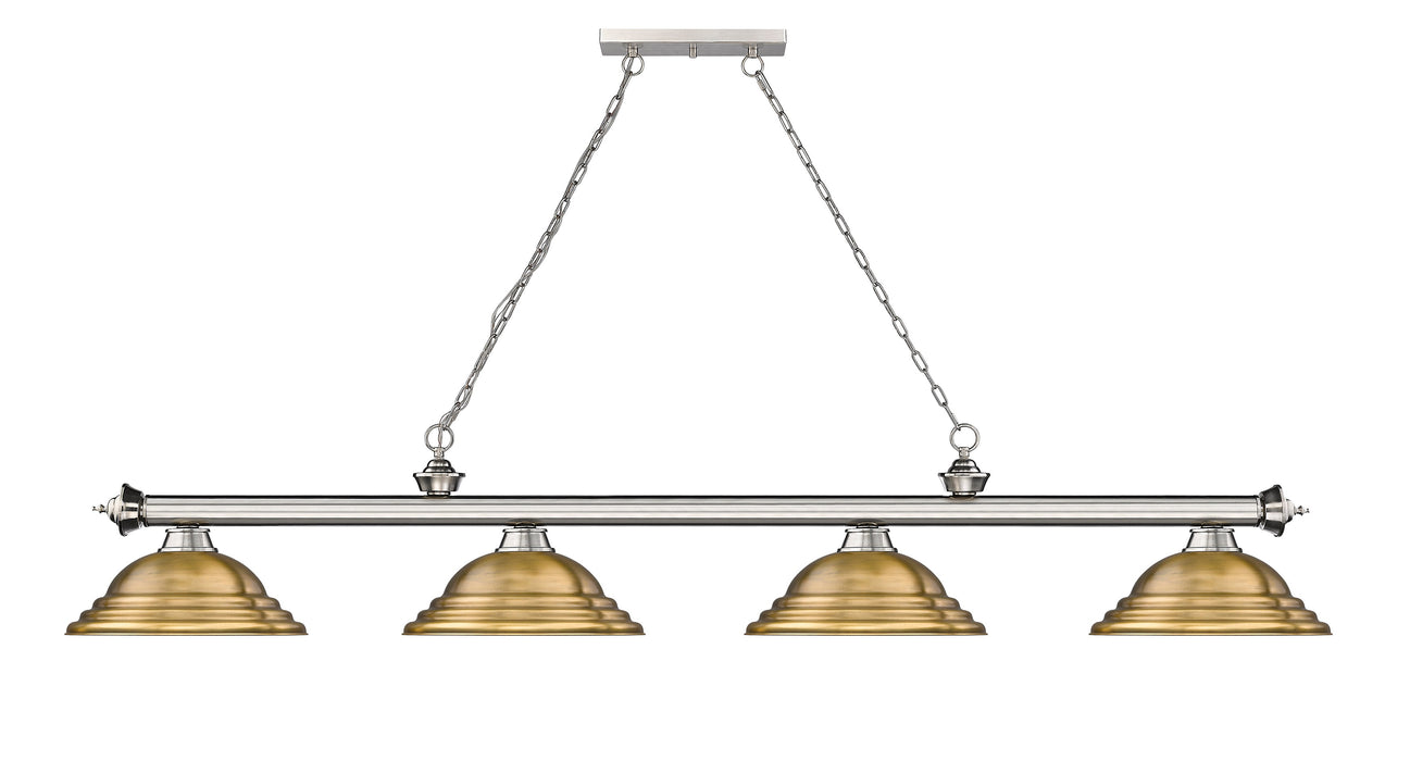 Billiard Z-Lite 2306-4BN-SRB Brushed Nickel Cordon 4 Light Billiard Z-Lite