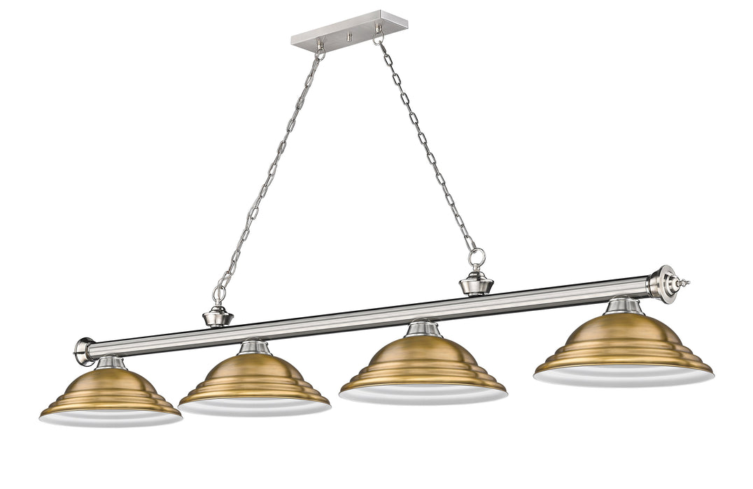 Billiard Z-Lite 2306-4BN-SRB Brushed Nickel Cordon 4 Light Billiard Z-Lite