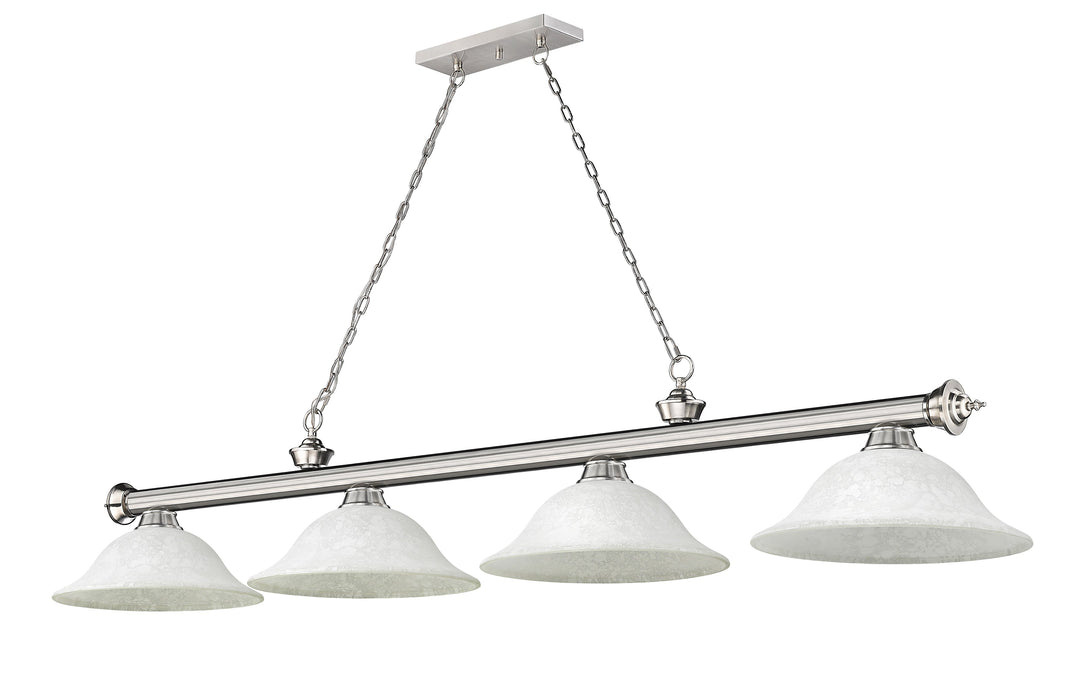 Billiard Z-Lite 2306-4BN-WM16 Brushed Nickel Cordon 4 Light Billiard Z-Lite