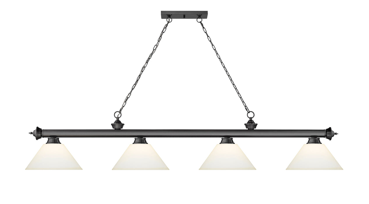 Billiard Z-Lite 2306-4BP-AMO14 Bronze Plate Cordon 4 Light Billiard Z-Lite