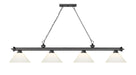 Billiard Z-Lite 2306-4BP-AMO14 Bronze Plate Cordon 4 Light Billiard Z-Lite