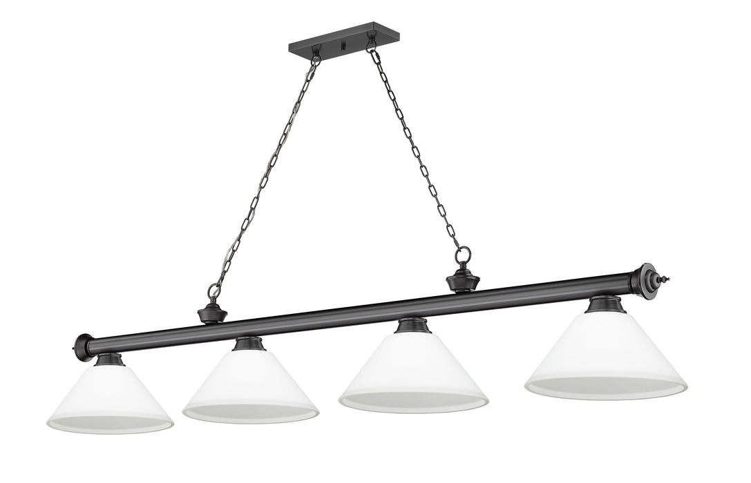 Billiard Z-Lite 2306-4BP-AMO14 Bronze Plate Cordon 4 Light Billiard Z-Lite