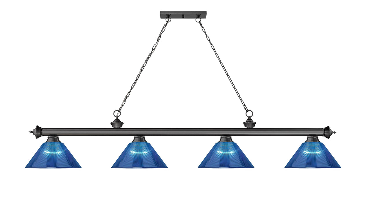 Billiard Z-Lite 2306-4BP-ARDB Bronze Plate Cordon 4 Light Billiard Z-Lite